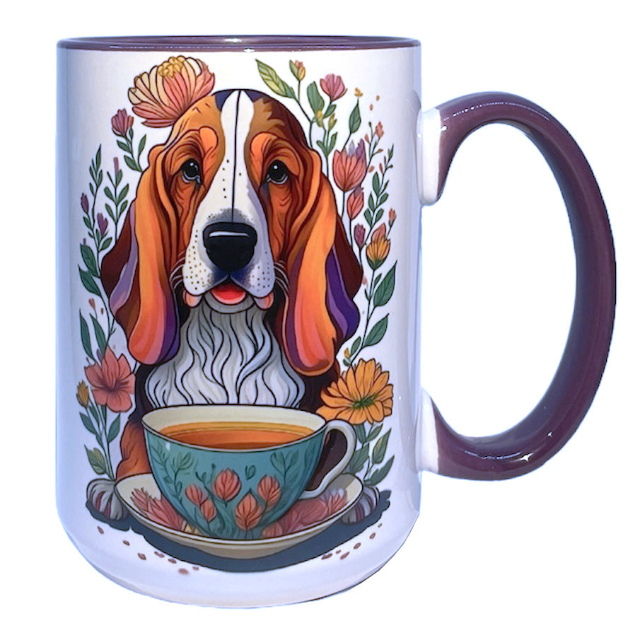 Artisan Basset Hound 15 oz Mug