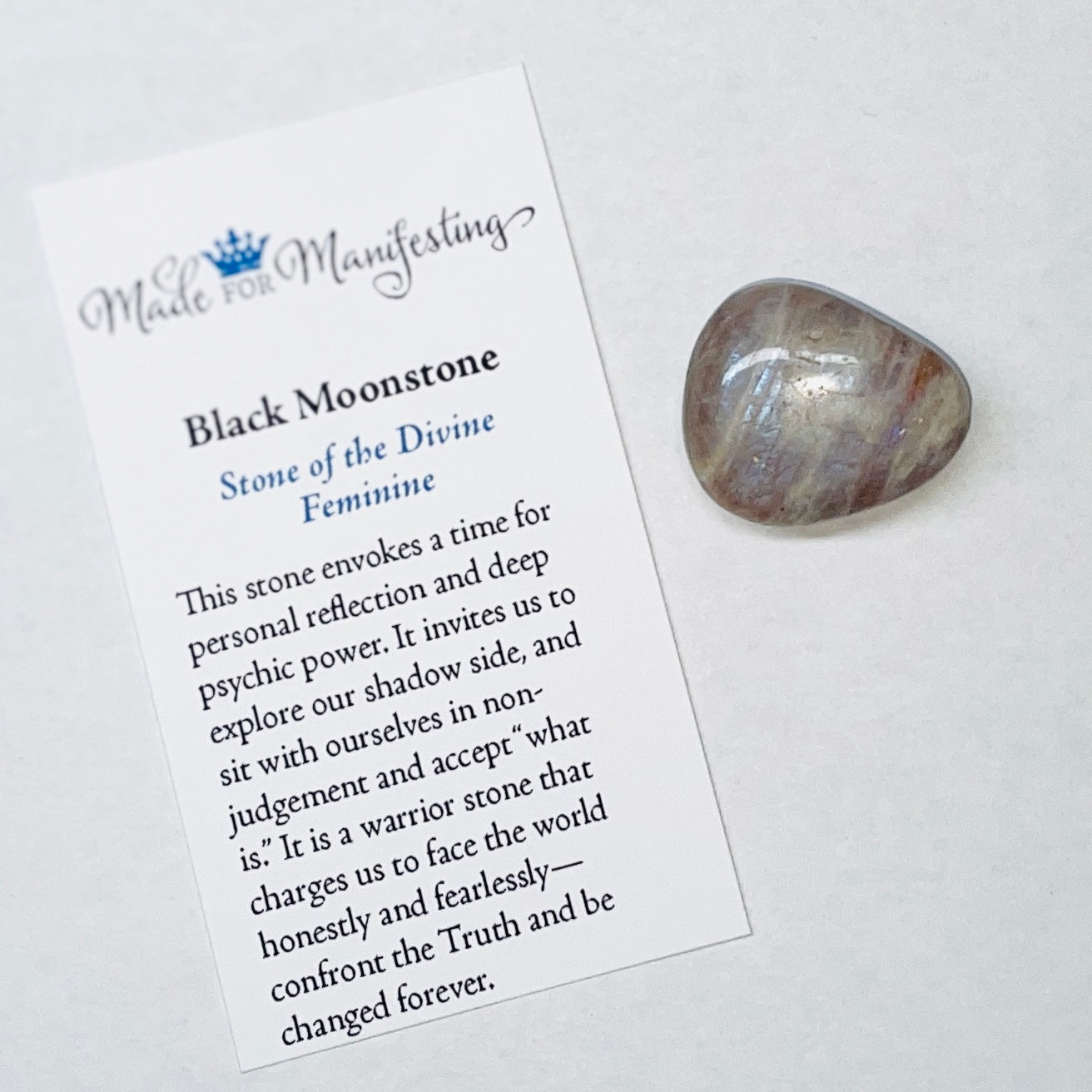Black Moonstone Tumbled Stone