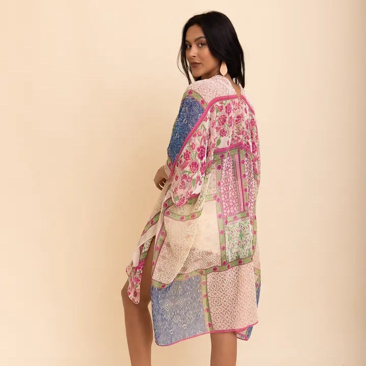 Bohemian Burnout Velvet Kimono White - Leto