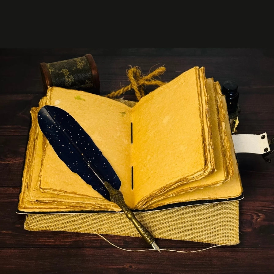 Vintage Leather Journal Notebook Diary with Compass Print - R K Handicrafts and Exporters