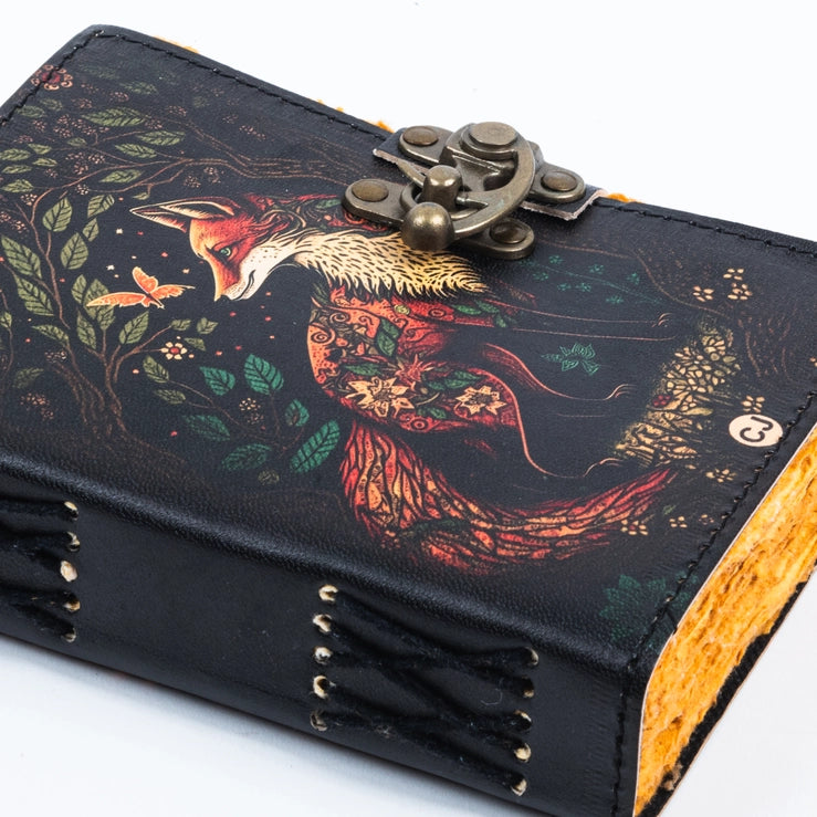 Traveler Leather Journal Vintage Pages with Fox Print - R K Handicrafts and Exporters
