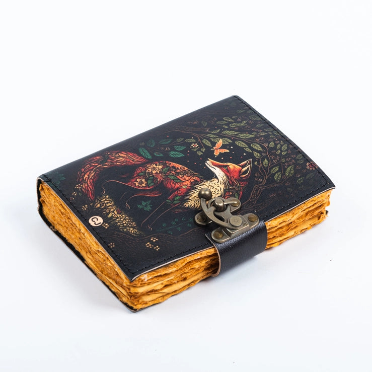 Traveler Leather Journal Vintage Pages with Fox Print - R K Handicrafts and Exporters