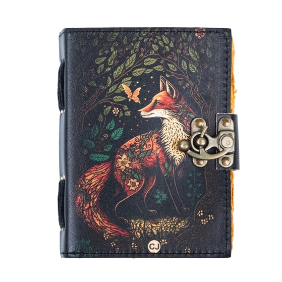 Traveler Leather Journal Vintage Pages with Fox Print - R K Handicrafts and Exporters