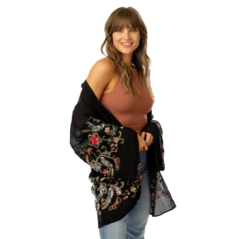 Fun In Florals Black Kimono - Three Bird Nest