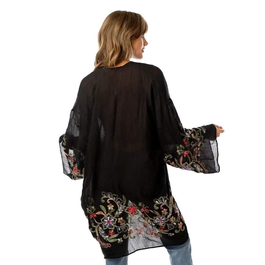 Fun In Florals Black Kimono - Three Bird Nest