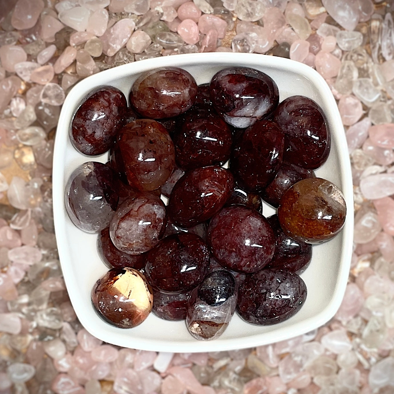 Hematoid Quartz Tumbled Stone