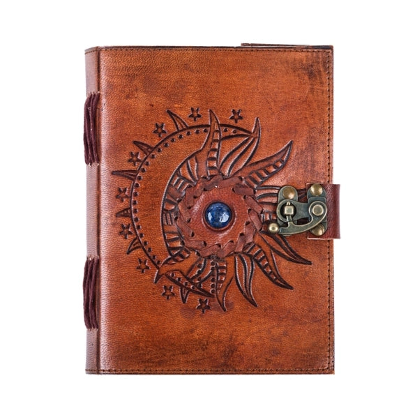 Leather Journal Embossed with Stone 200 Travel Journal - R K Handicrafts