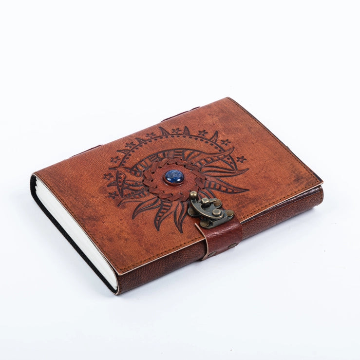 Leather Journal Embossed with Stone 200 Travel Journal - R K Handicrafts