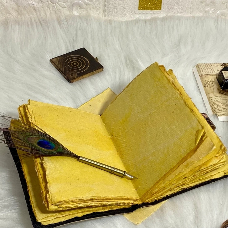 Leather Journal Vintage Notebook with The Lover Print - R K HandicraftsLe