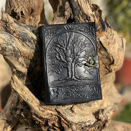 Leather Journal Tree of Life Embossed Leather Journal diary - R K Handicrafts
