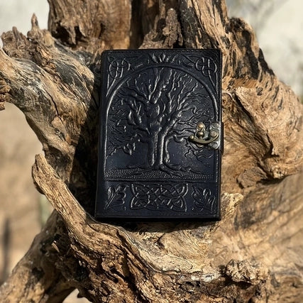 Leather Journal Tree of Life Embossed Leather Journal diary - R K Handicrafts