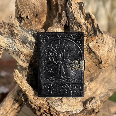 Leather Journal Tree of Life Embossed Leather Journal diary - R K Handicrafts