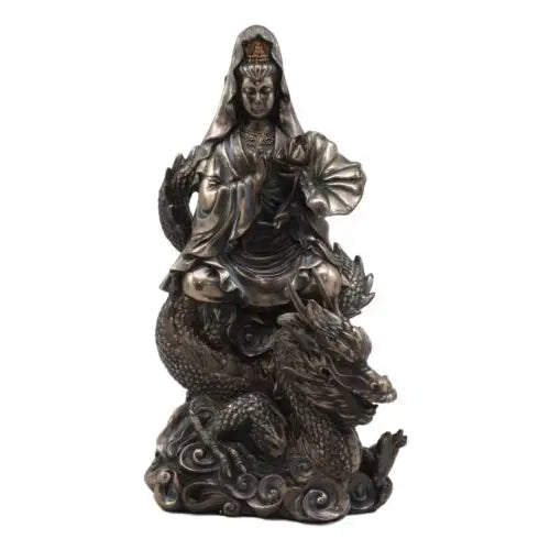 Kwan Yin on Dragon Buddhist Goddess Statue