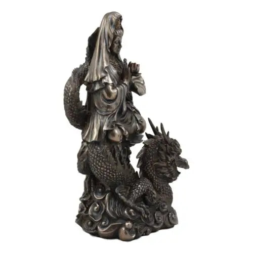 Kwan Yin on Dragon Buddhist Goddess Statue