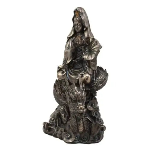 Kwan Yin on Dragon Buddhist Goddess Statue