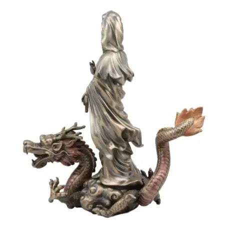 Kuan Yin with Dragon Buddhist Goddess Statue