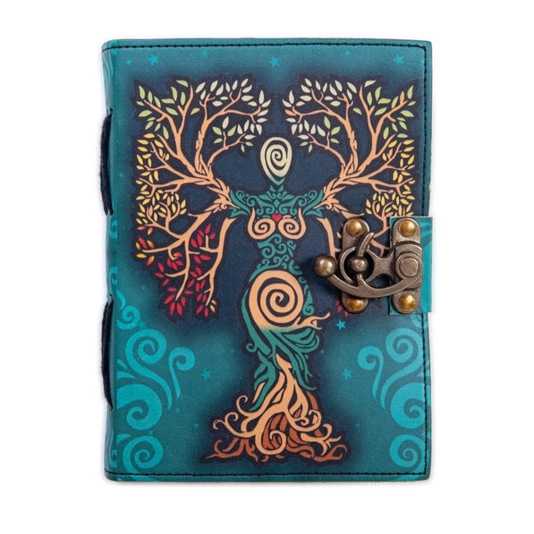 Vintage Leather Journal Diary with Mother of Earth Print - R K Handicrafts