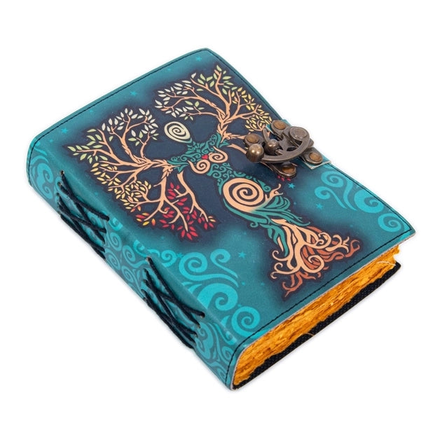 Vintage Leather Journal Diary with Mother of Earth Print - R K Handicrafts