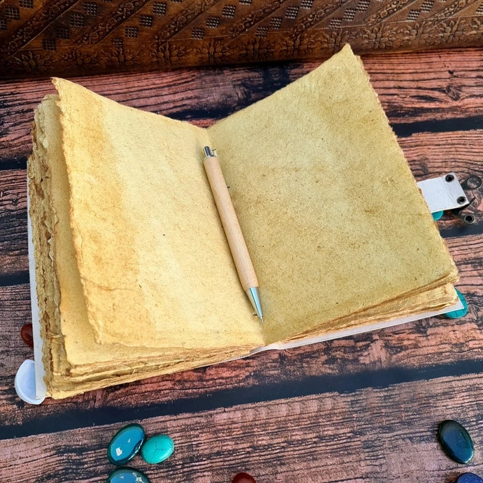 Vintage Leather Bound Journal Diary with Tree of Life print - R K Handicrafts