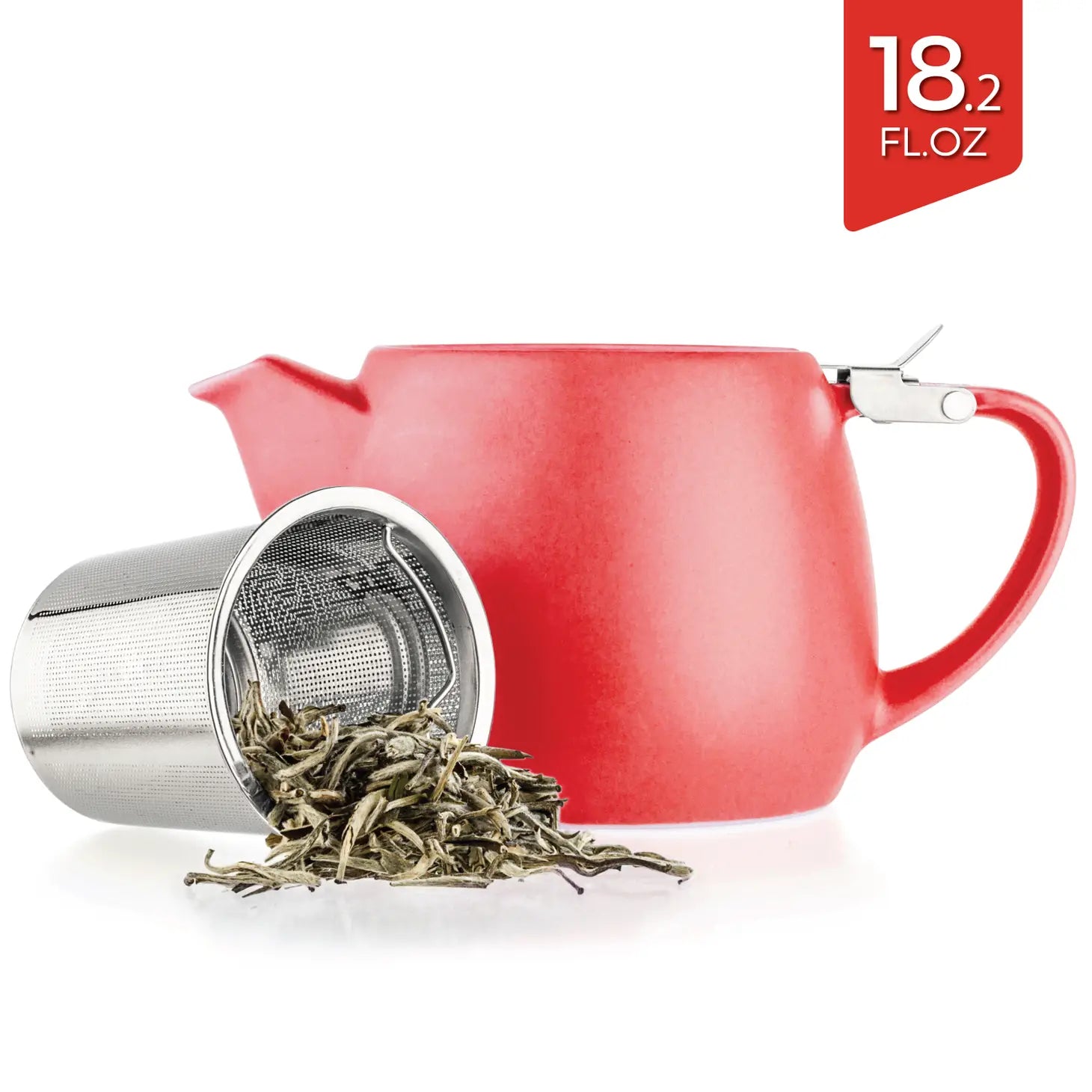 Teapot Infuser 18.2 oz. - Pluto Red Porcelain