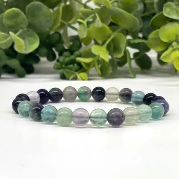 Rainbow Fluorite 6mm 7.5” Stretch Bracelet