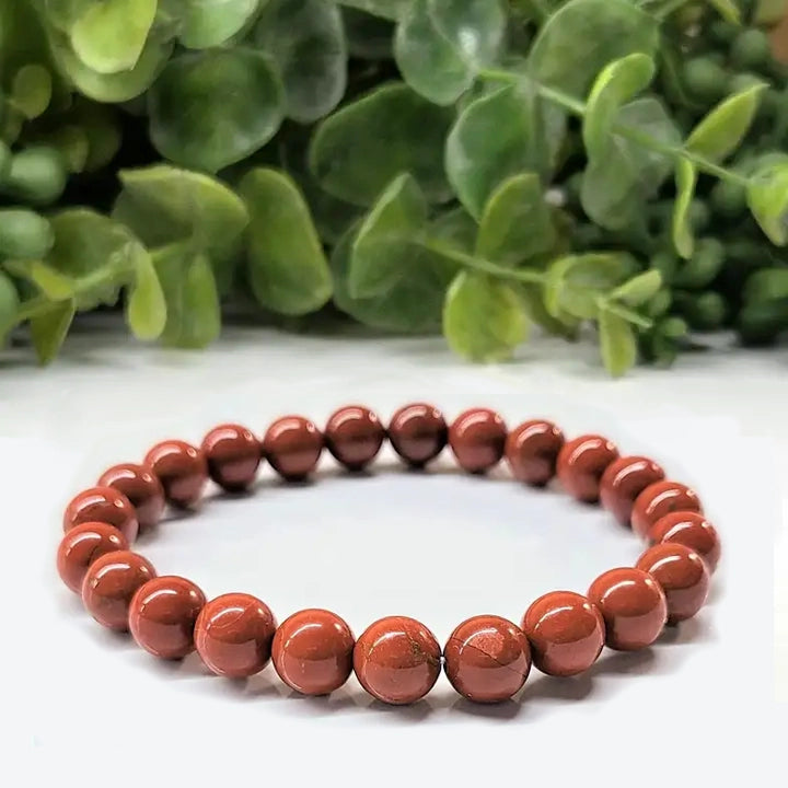 Red Jasper 8mm Crystal Bracelet - KayleeNYC