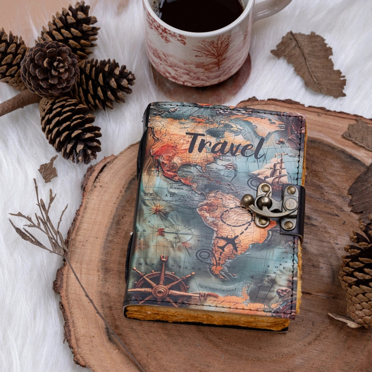 Vintage Leather Journal Notebook Diary for Travel Lovers - R K Handicrafts