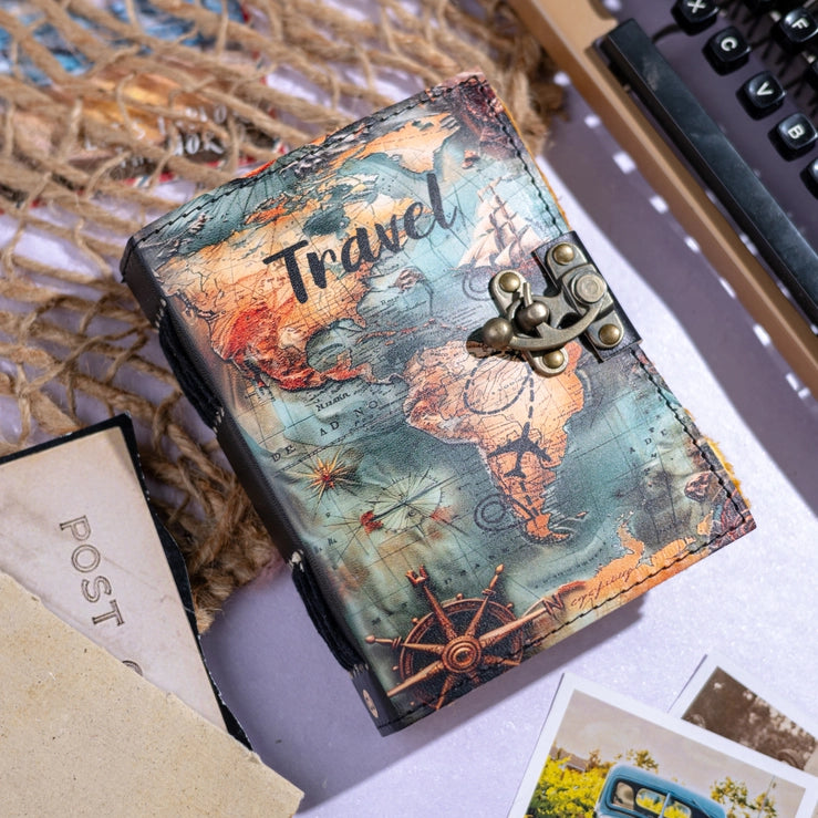Vintage Leather Journal Notebook Diary for Travel Lovers - R K Handicrafts