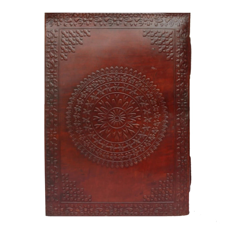 Leather Notebook with Stone Mandala Embossed Travel Journal - R K Handicrafts and Exporters