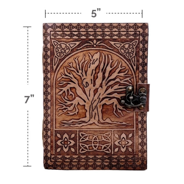 Tree Embossed Leather Journal diary - R K Handicrafts
