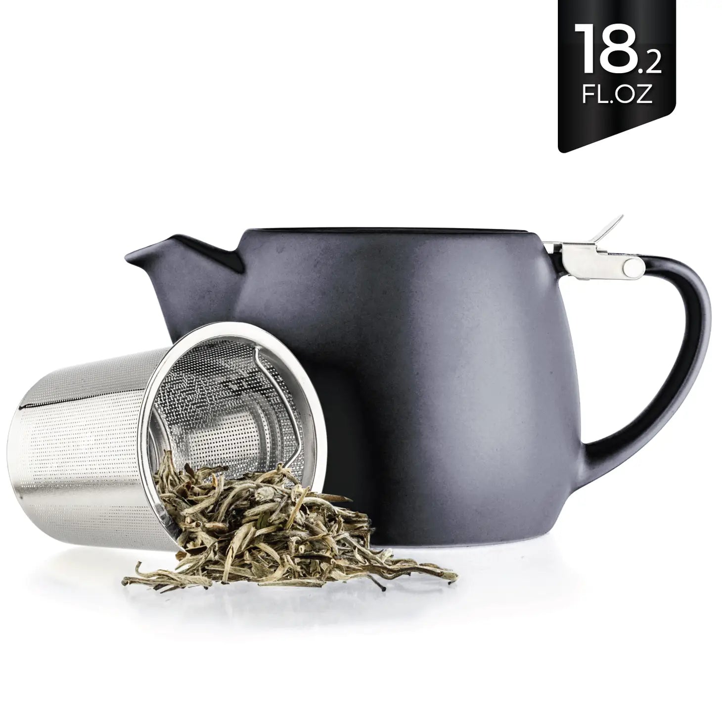 Teapot Infuser 18.2 oz. - Pluto Black Porcelain