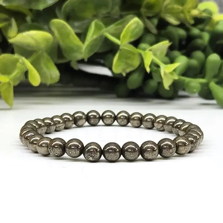 Pyrite 6mm 7.5” Crystal Bracelet